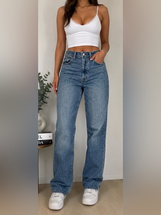 Abercrombie & Fitch Pants - Abercrombie 90s Straight Leg Curve Love Jeans